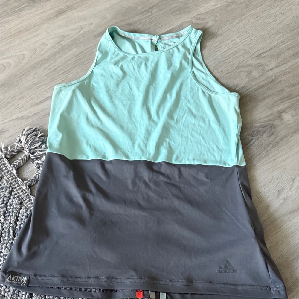 Adidas Aqua and Charcoal Tank Top